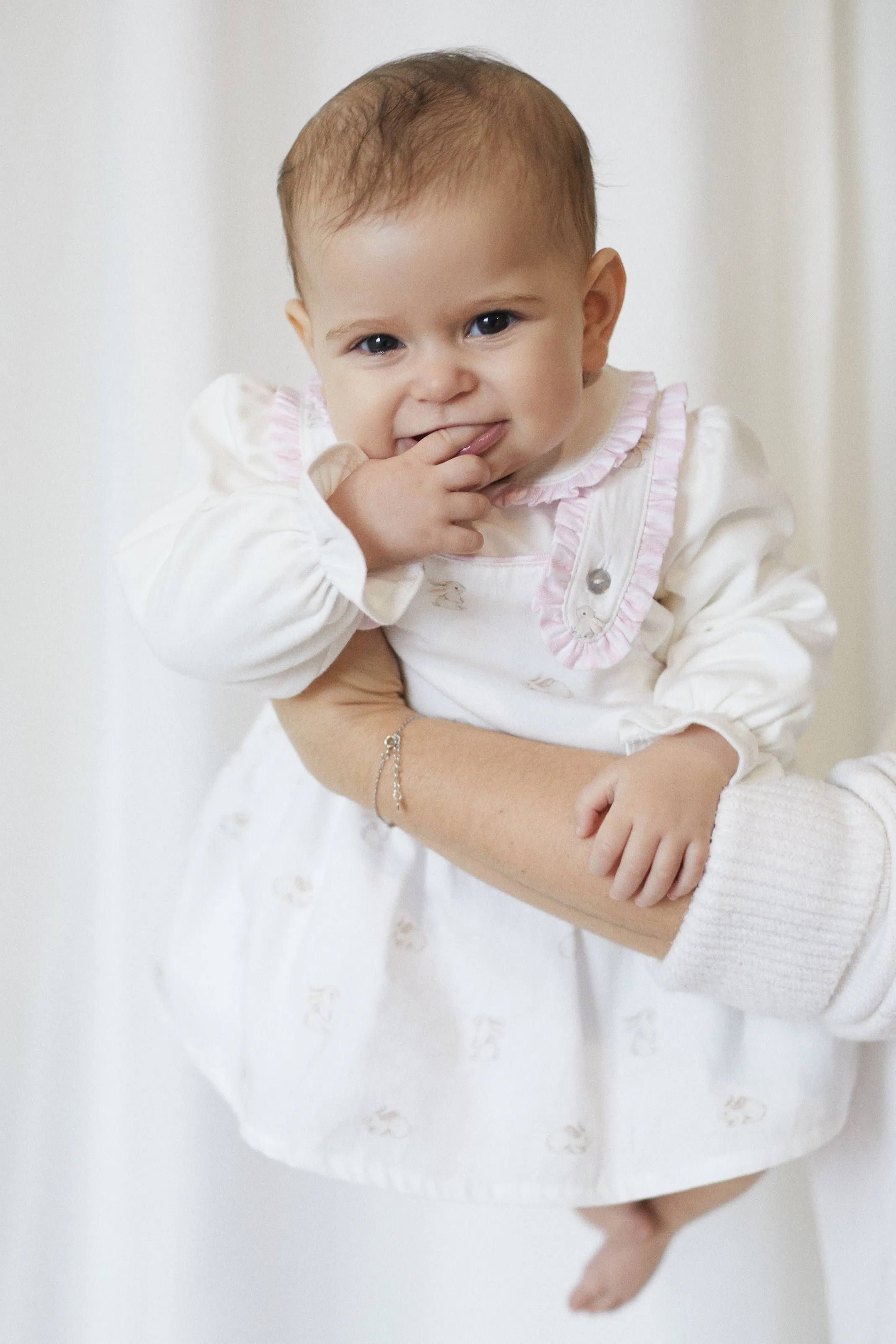 "Sissy" Pink Bunny Print Blouse & Pinafore Dress