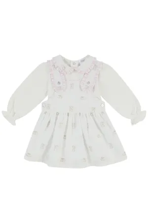 "Sissy" Pink Bunny Print Blouse & Pinafore Dress
