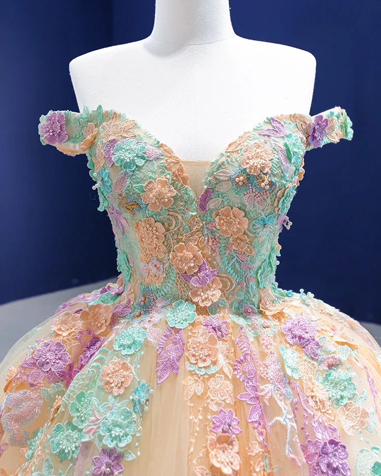 Real Photo Lace Quinceanera Dress Ball Gown Appliqued Elegant Princess Sweet 16 Dress vestidos de quinceañera