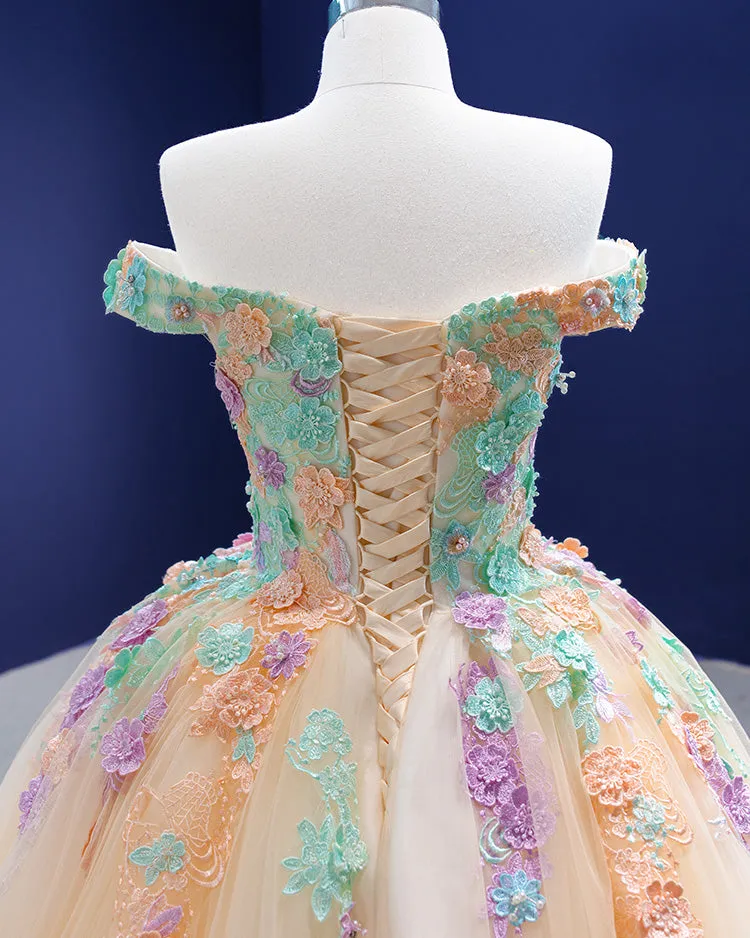 Real Photo Lace Quinceanera Dress Ball Gown Appliqued Elegant Princess Sweet 16 Dress vestidos de quinceañera