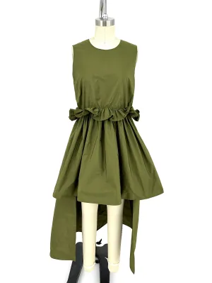 Red Valentino Taffeta Ruffle Dress