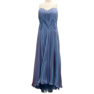 Rene Ruiz Collection Blue Iridescent Beaded Strapless Gown / Formal Dress