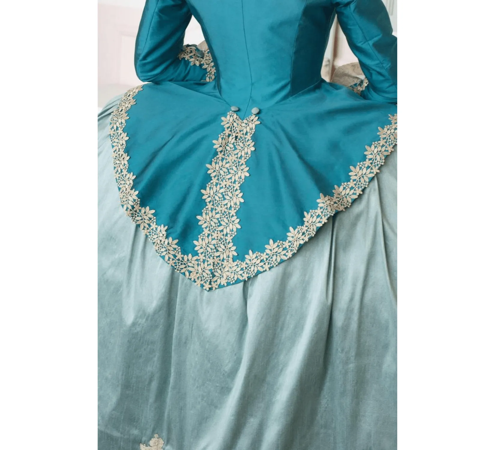 Rococo Venice Carnival taffeta dress with caraco jacket  | Ready to Ship