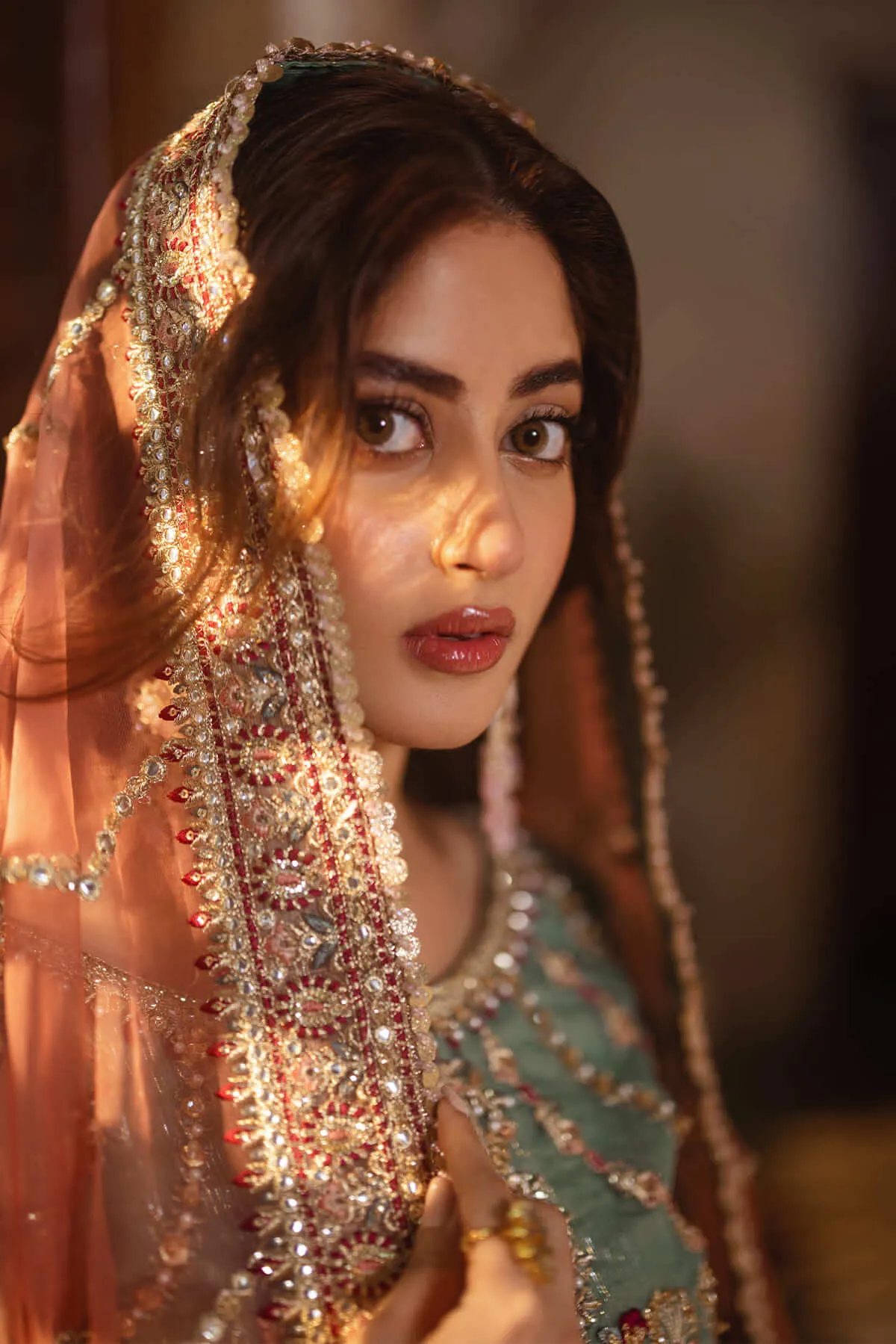 Royal Sea Green Heavily Embellished Pakistani Wedding Dress Lehenga Choli