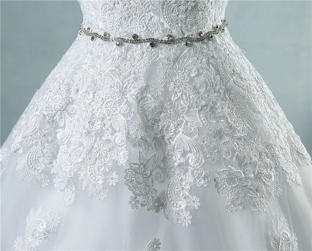 Roycebridal Lace flower Sweetheart White Ivory Fashion Sexy 2021 Wedding Dresses For Brides Plus Size Maxi Size 2-26W