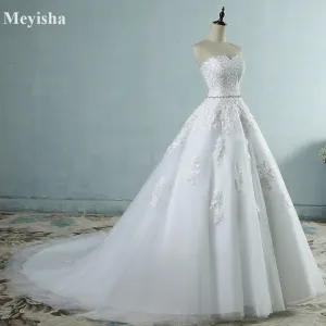 Roycebridal Lace flower Sweetheart White Ivory Fashion Sexy 2021 Wedding Dresses For Brides Plus Size Maxi Size 2-26W
