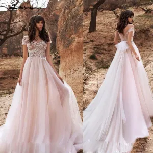 Roycebridal Light Pink Bohemian Wedding Dresses