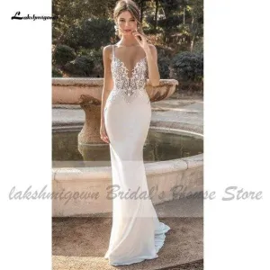 Roycebridal Sexy Bridal Mermaid Wedding Dresses Backless Beaded Lace Bodice