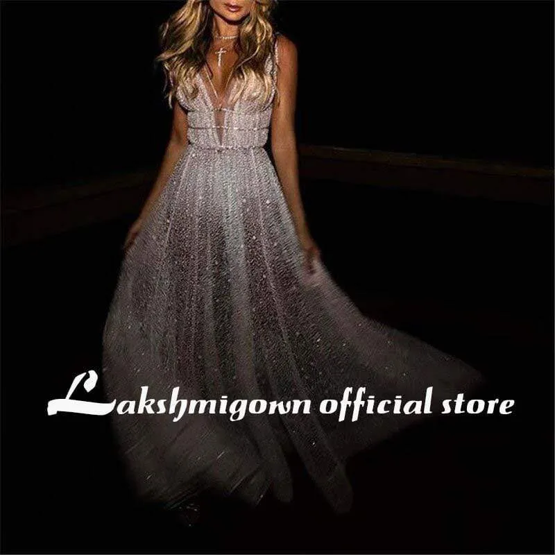 Roycebridal Sexy Deep V-Neck Backless Wedding Dress