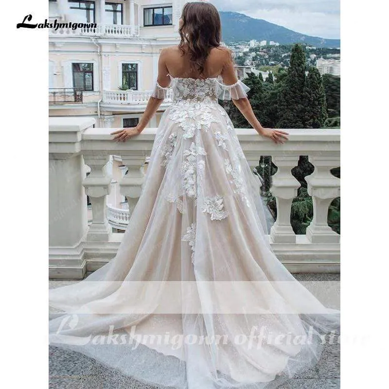 Roycebridal White Long Sleeves Lace Detail A-line Wedding Dresses