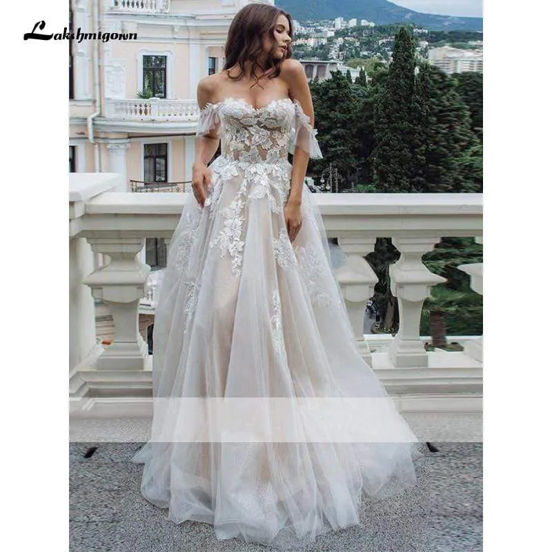 Roycebridal White Long Sleeves Lace Detail A-line Wedding Dresses