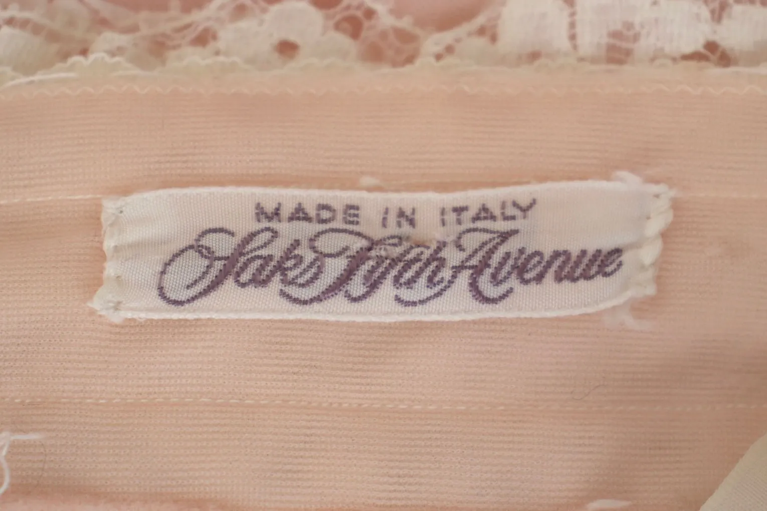 Saks Fifth Avenue Chiffon & Lace Dressing Gown