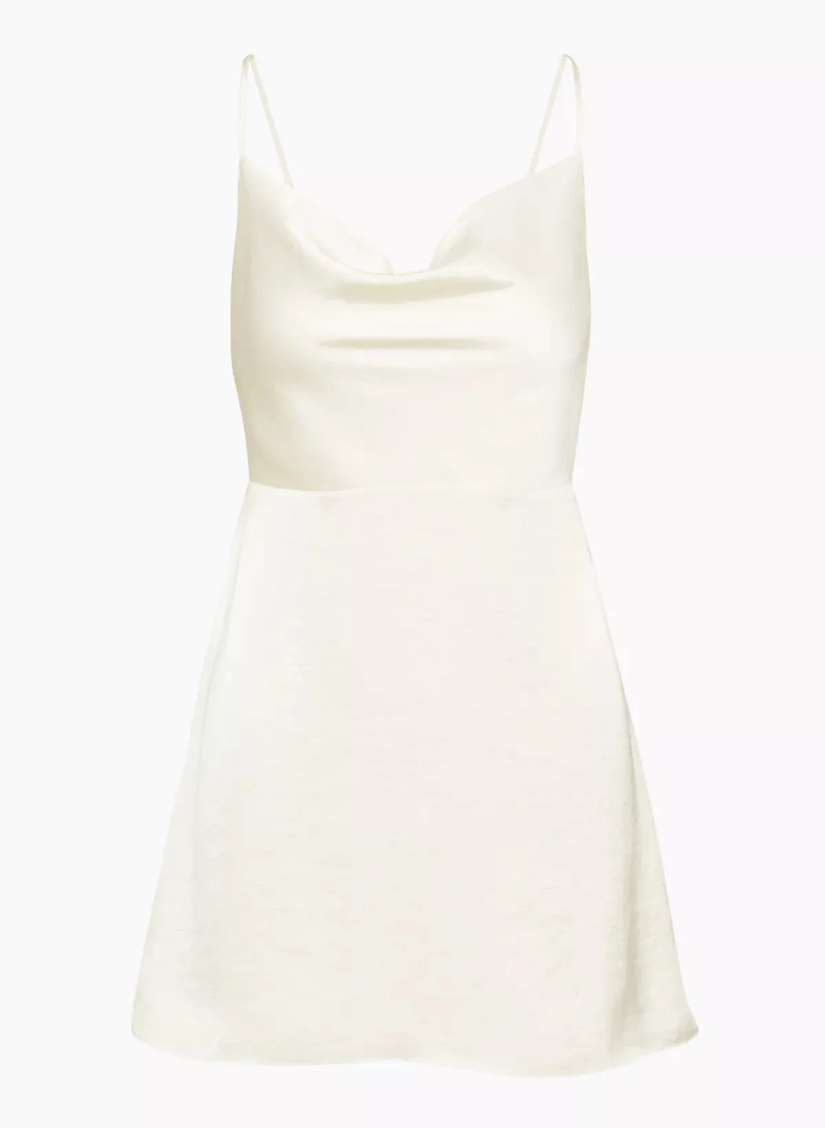 Satin Cowl-Neck Mini Dress