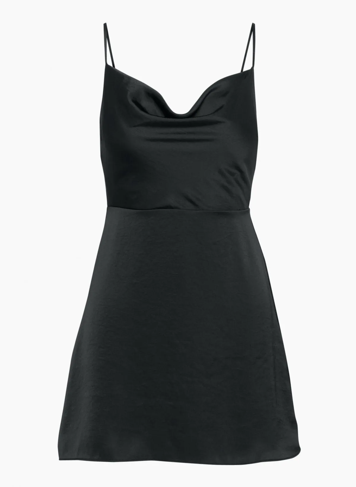 Satin Cowl-Neck Mini Dress