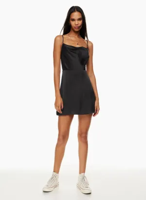 Satin Cowl-Neck Mini Dress