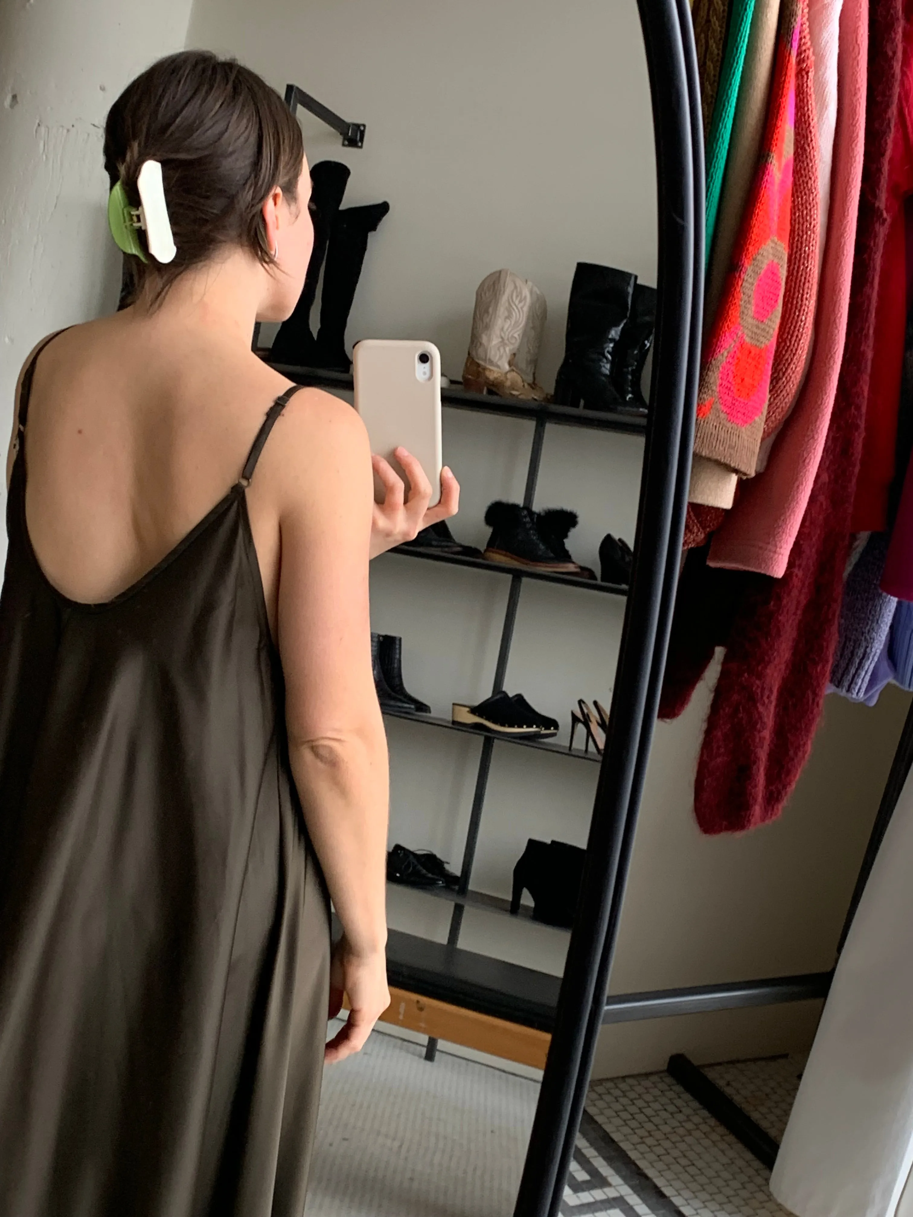 satin slip dress