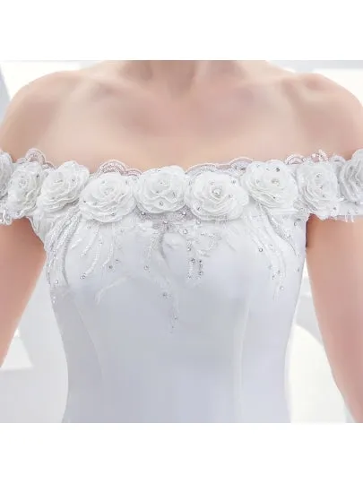 Sequins Matte Satin Ball Gown Wedding Dress