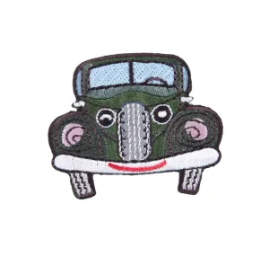 Sew On Motifs Lace Jeans Dresses Garment Applique Patches Craft 5.3cm -Green Car