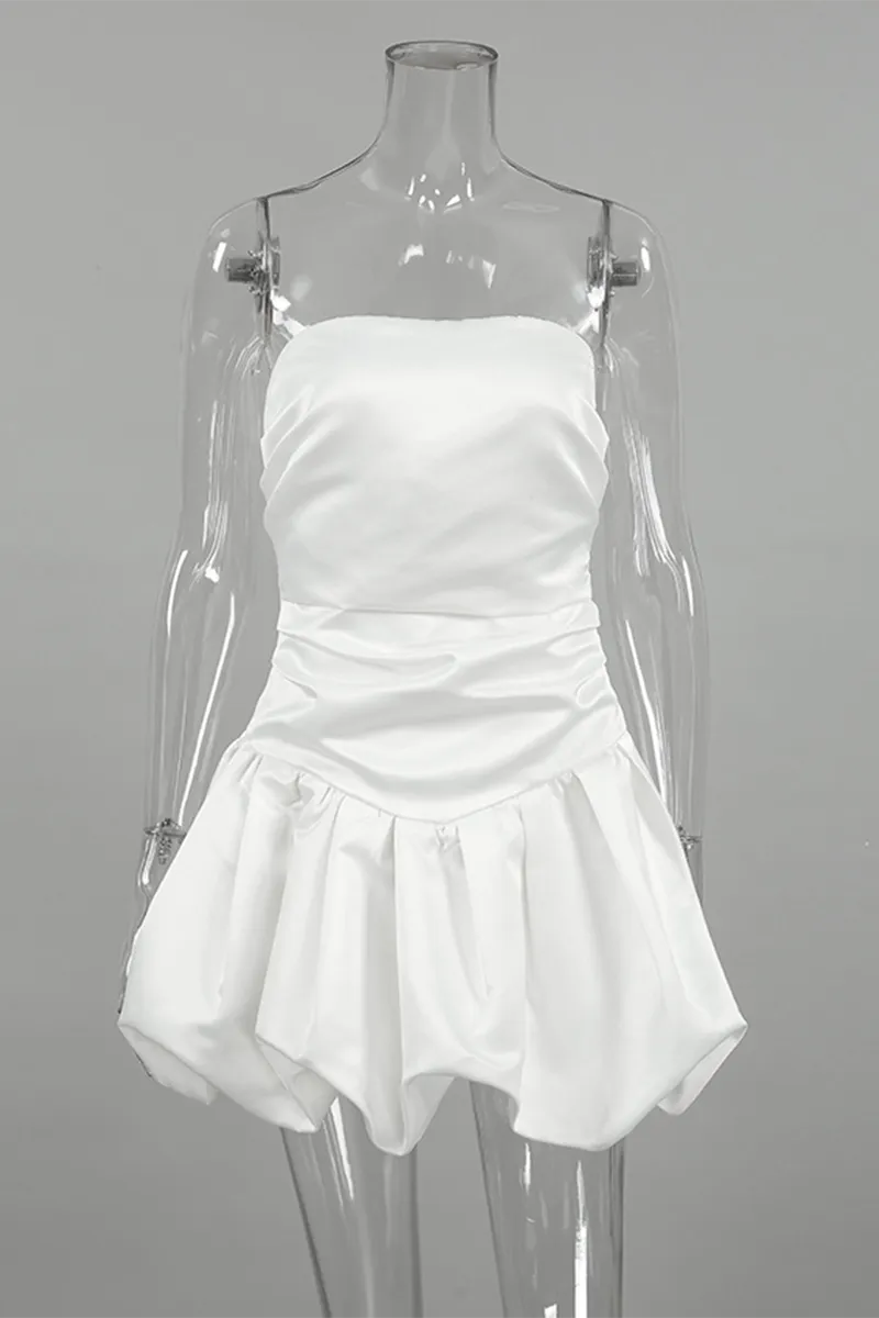 Sexy Ruffle Ruched Strapless Strapless Dresses