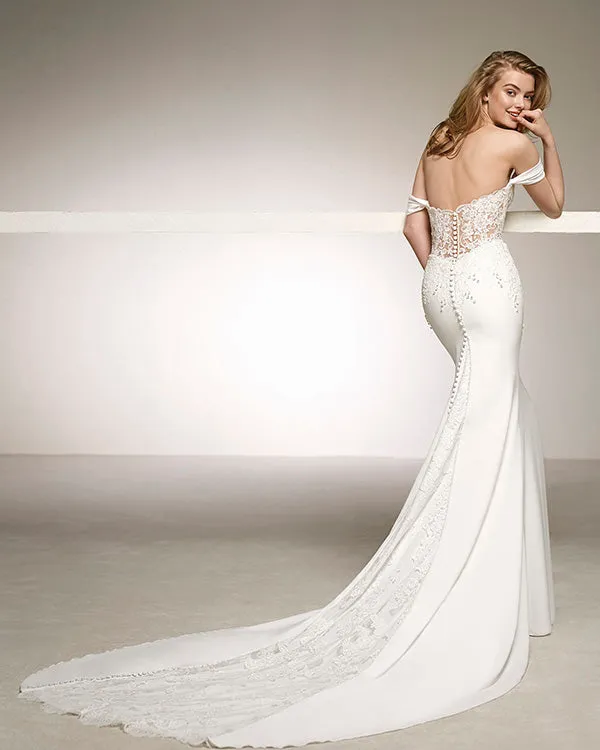 Sexy Sheer Bodice Lace Appliques Mermaid Wedding Dresses 2018 Off The Shoulder Wedding Gowns Sweetheart