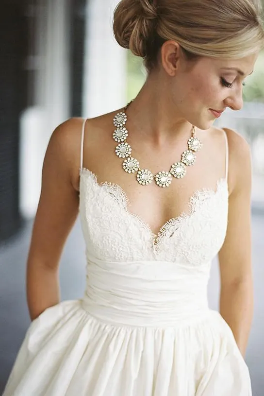 Sexy Spaghetti Straps Taffeta Sleeveless Beach Wedding Dresses Bridal Gown OHD128