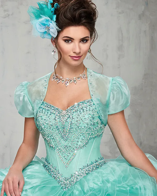 Sexy Strapless Quinceanera Dresses Beaded Organza Puffy Ruffles Party Ball Gown Sweet 16 Dress