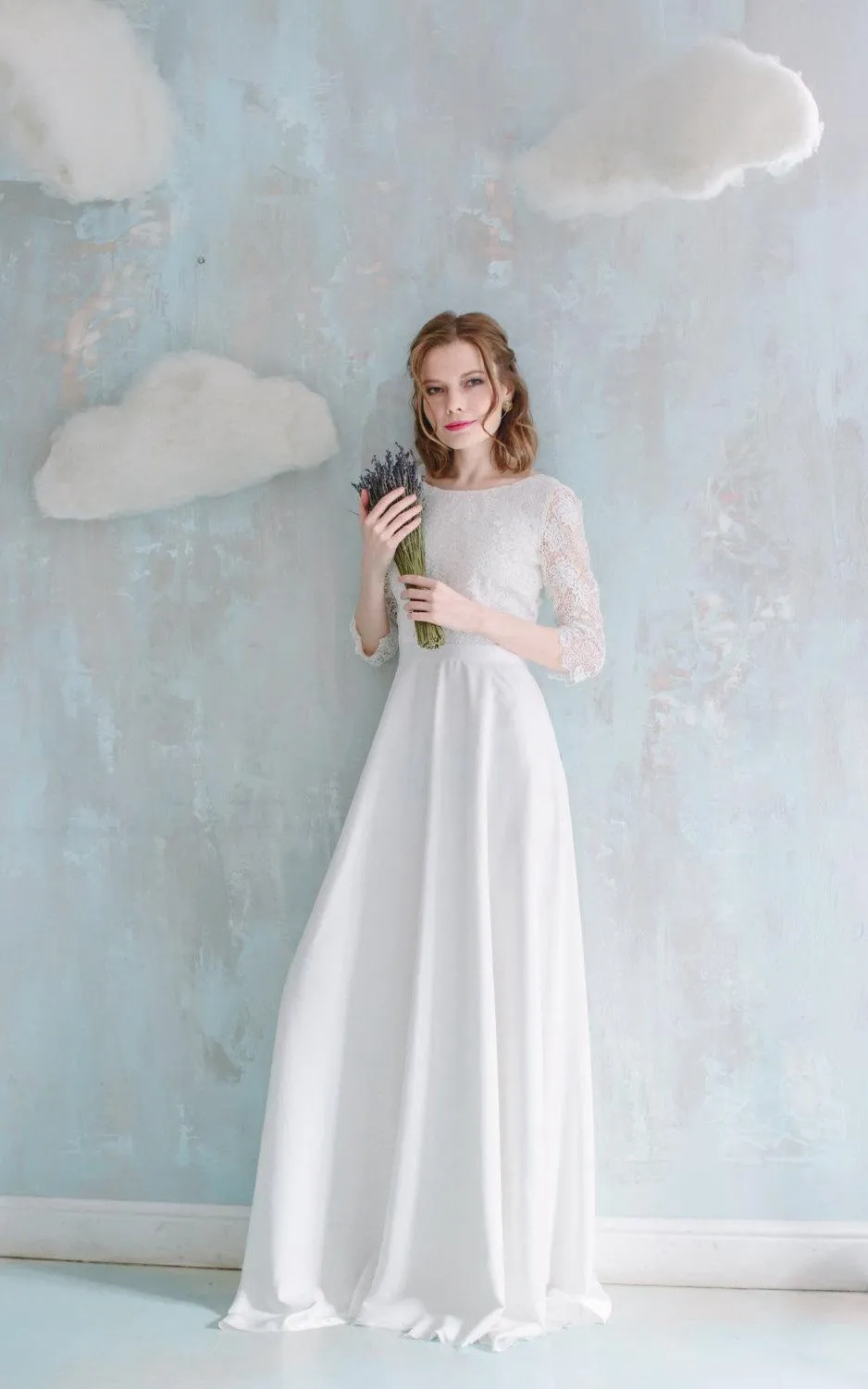 Sheath Half Sleeve Lace Vintage Style Dress With Low-V Back-711641
