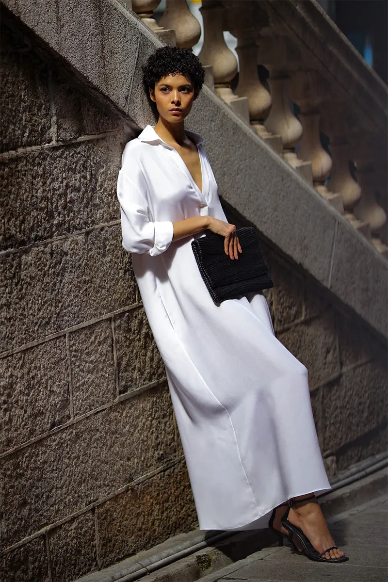 Silk Crepe Polo Dress