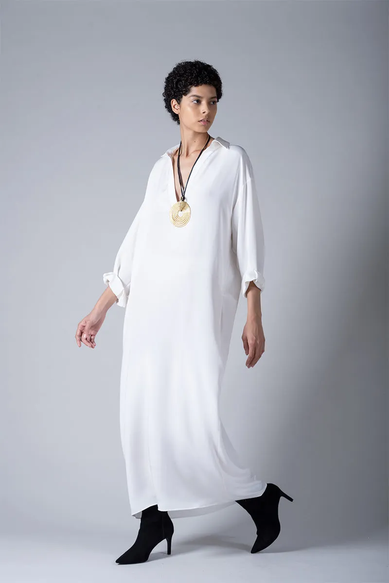 Silk Crepe Polo Dress
