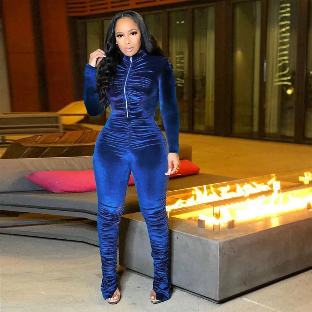 Silky Velvet One Piece Jumpsuit