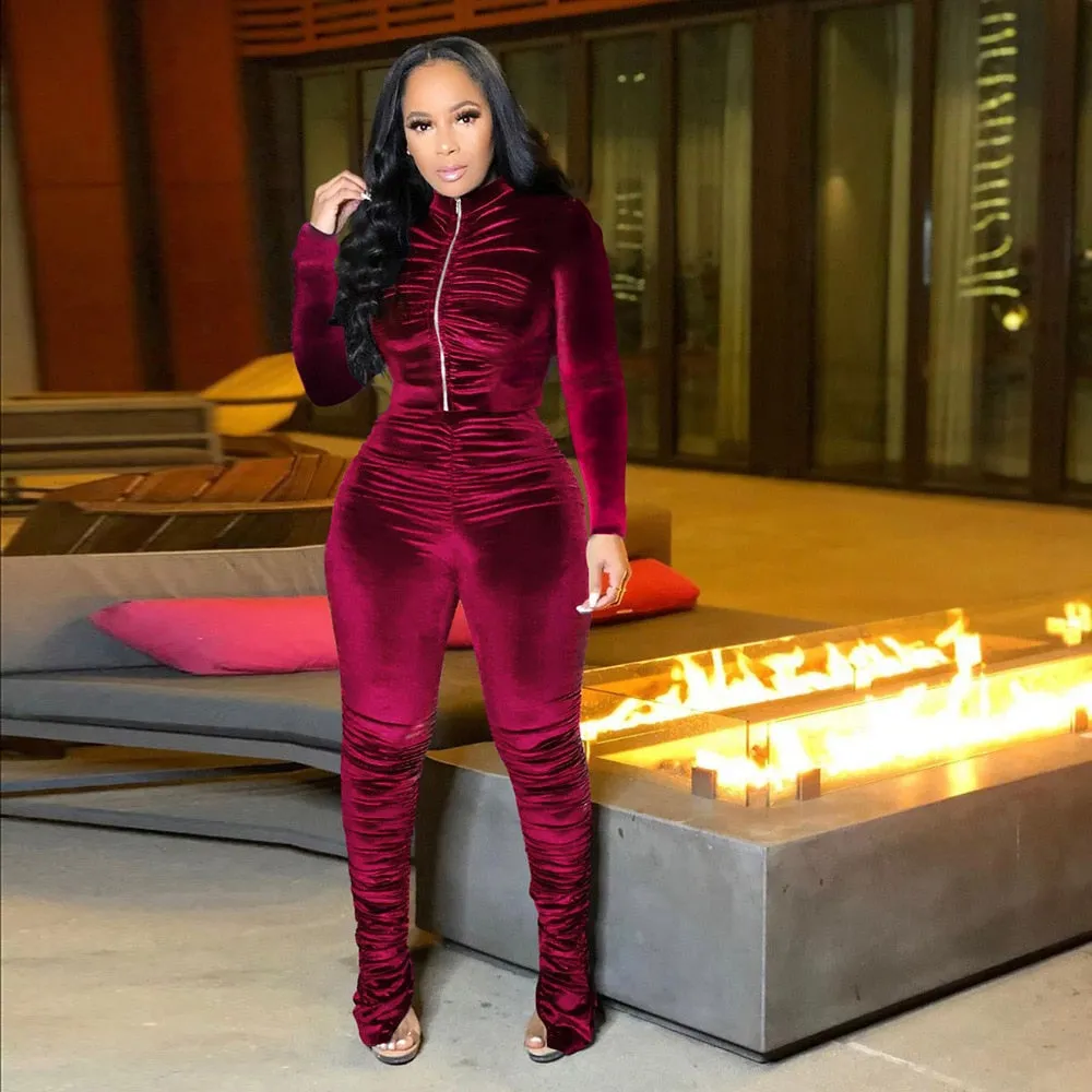 Silky Velvet One Piece Jumpsuit