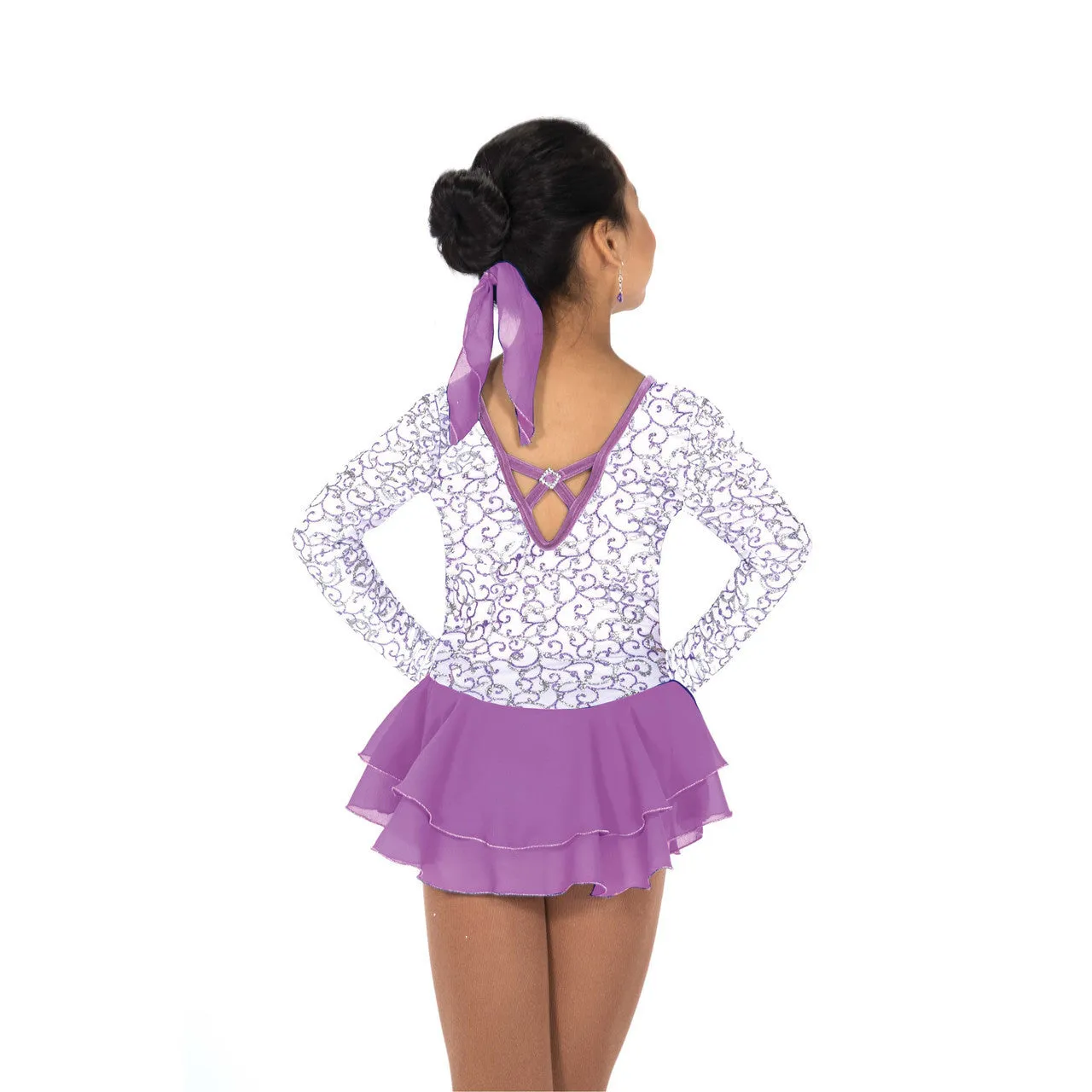 Snow Violets Figure Skating Dress