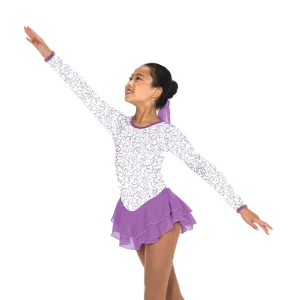 Snow Violets Figure Skating Dress
