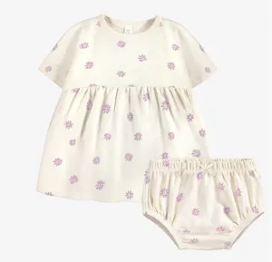 Souris Mini Cream Floral Dress and Bloomer