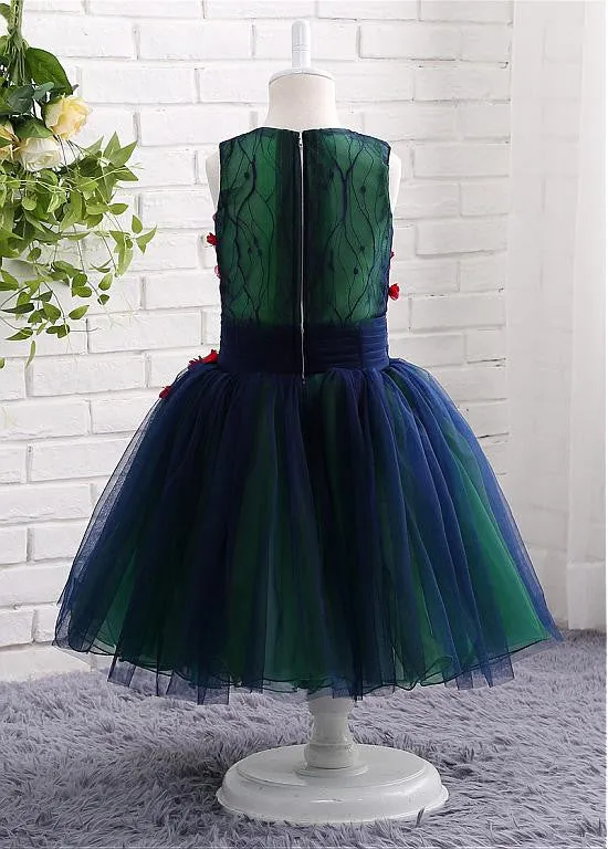 Special Tulle  Flower Girl Dresses With Handmade Flowers