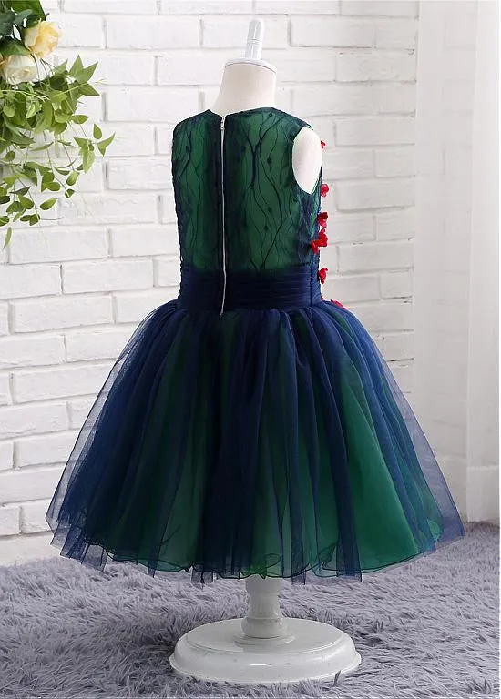 Special Tulle  Flower Girl Dresses With Handmade Flowers