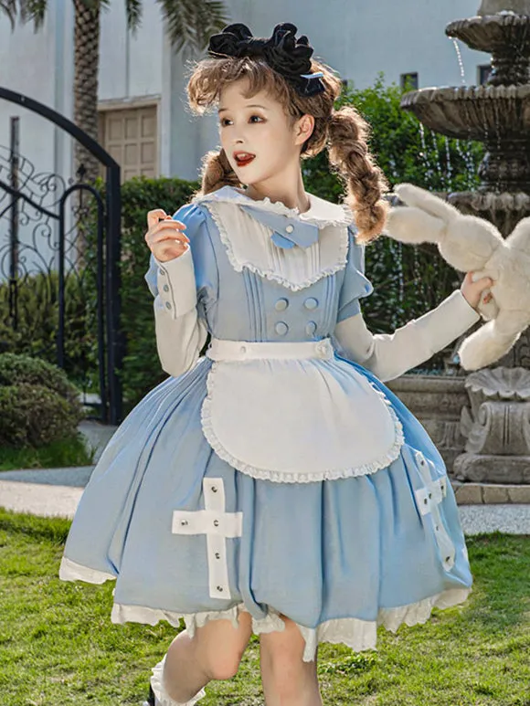 Sweet Lolita Dress Polyester Short Sleeves Sweet Lolita Dress
