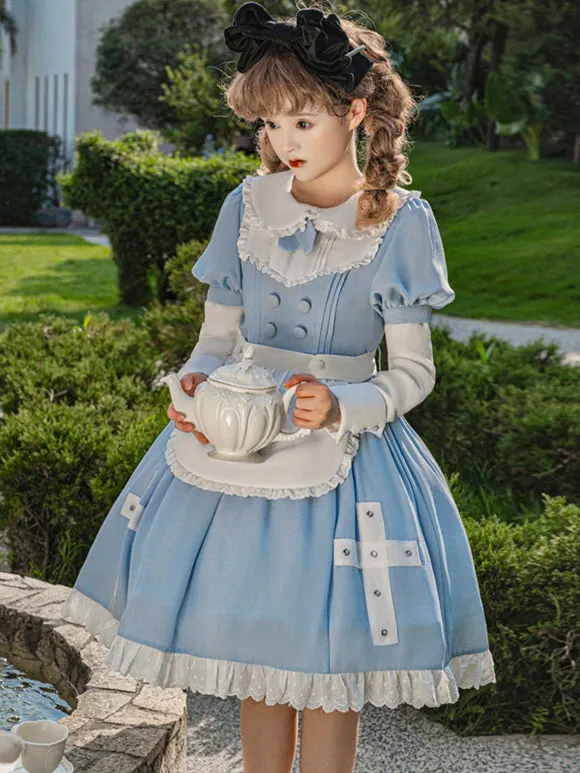 Sweet Lolita Dress Polyester Short Sleeves Sweet Lolita Dress