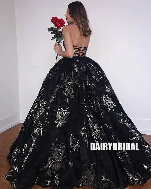 Sweetheart Lace A-line Backless Charming Prom Dress with Pockets, FC2371