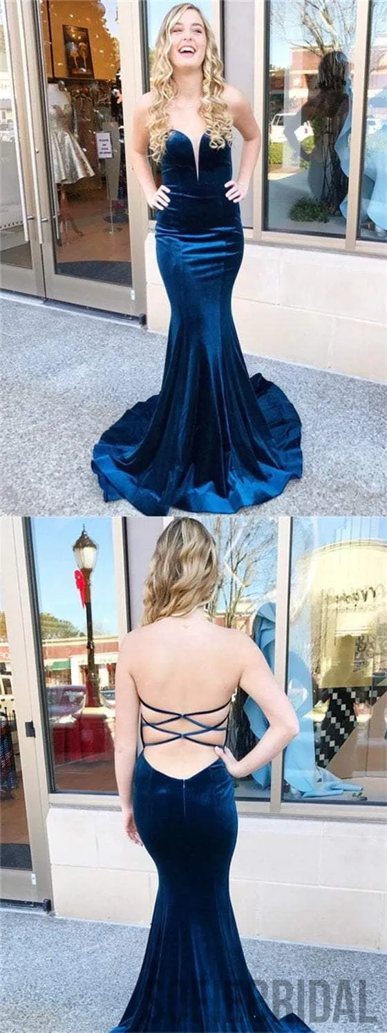 Sweetheart Velvet Prom Dresses, Mermaid Prom Dresses, Cheap Prom Dresses, Prom Dresses, PD0620