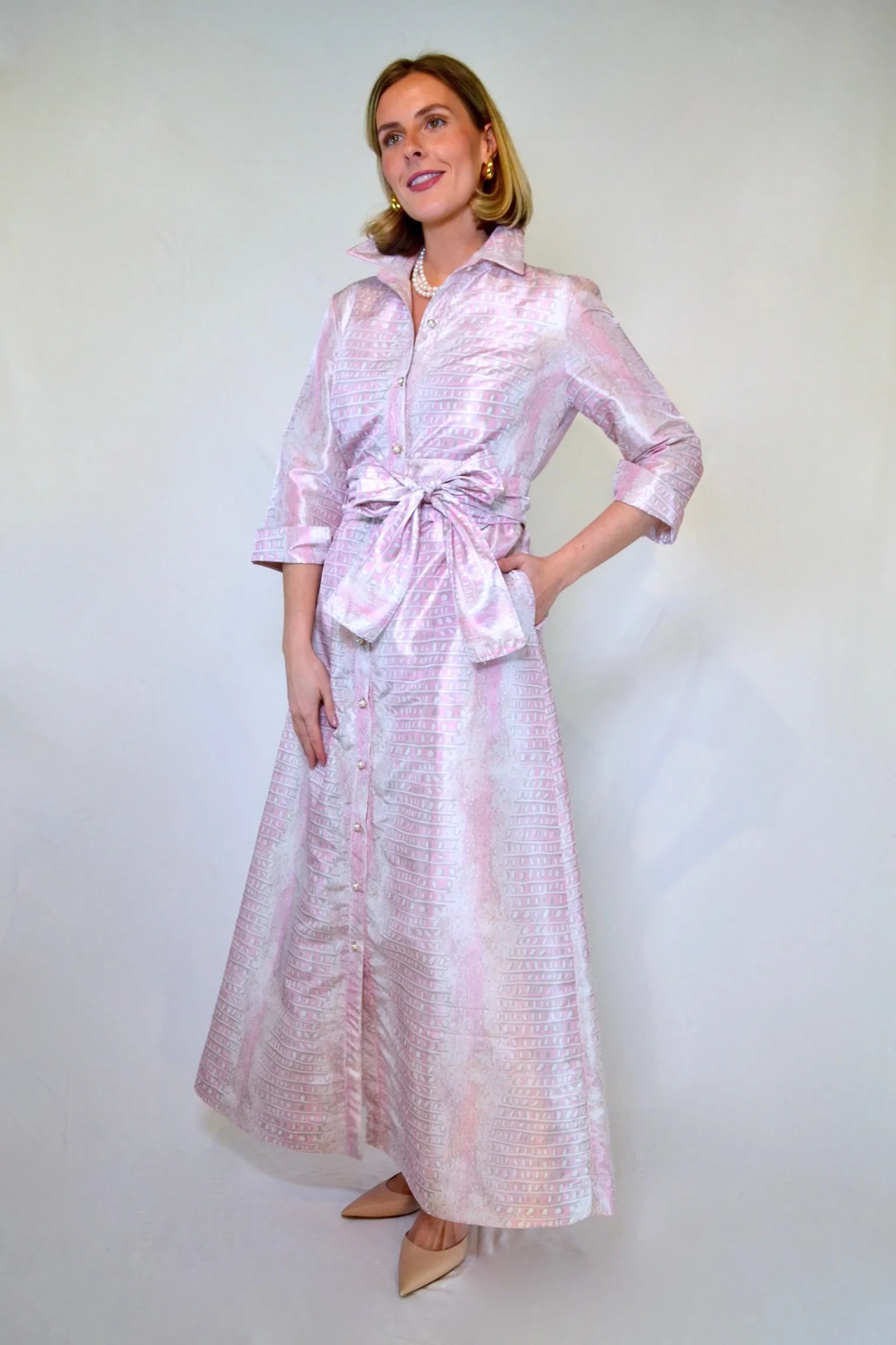 Taffeta Huntington in Pink Champagne Gator