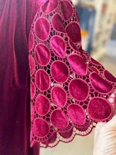 Take Me Out Velvet Dress- Wine