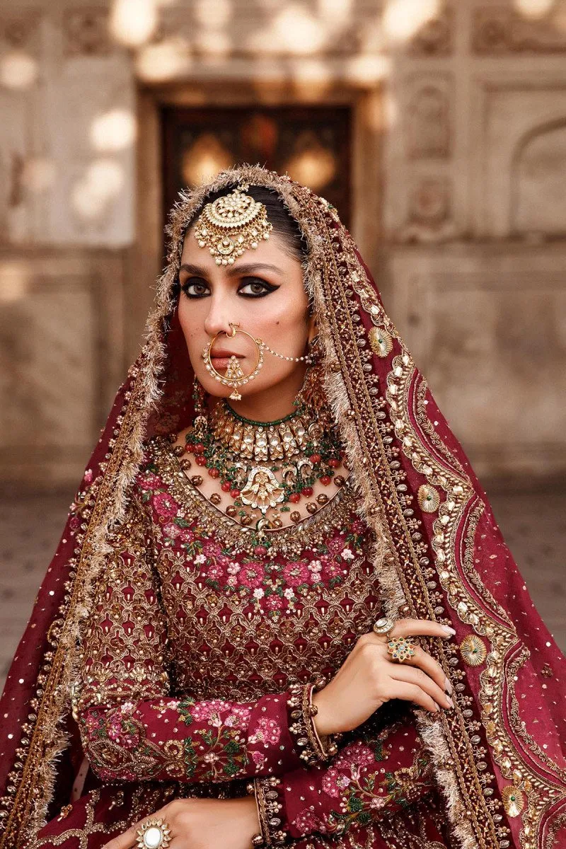 Tena Durrani Pakistani Bridal Dress in Traditional Pishwas Style