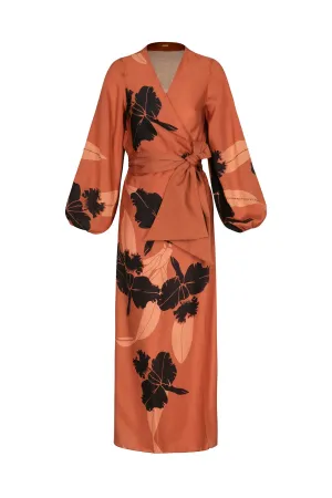 Tertulia Martellato Silk Maxi Dress in Terra