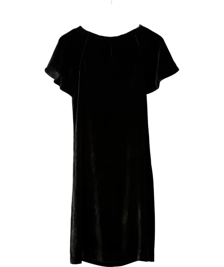 The White Company Black Silk Velvet Swing Dress  UK 10