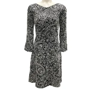 Tory Burch Black / White Doodle Flower Dress