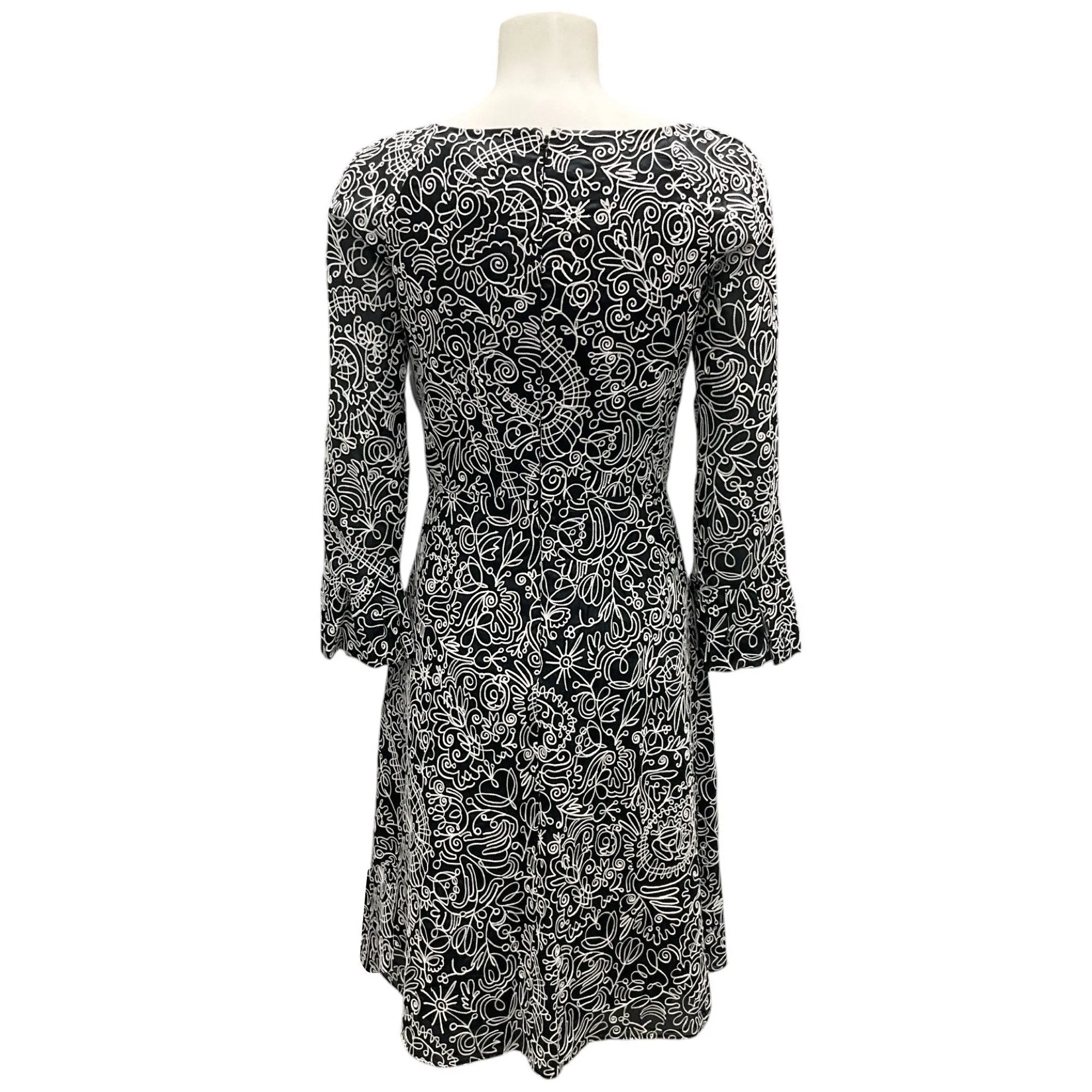 Tory Burch Black / White Doodle Flower Dress