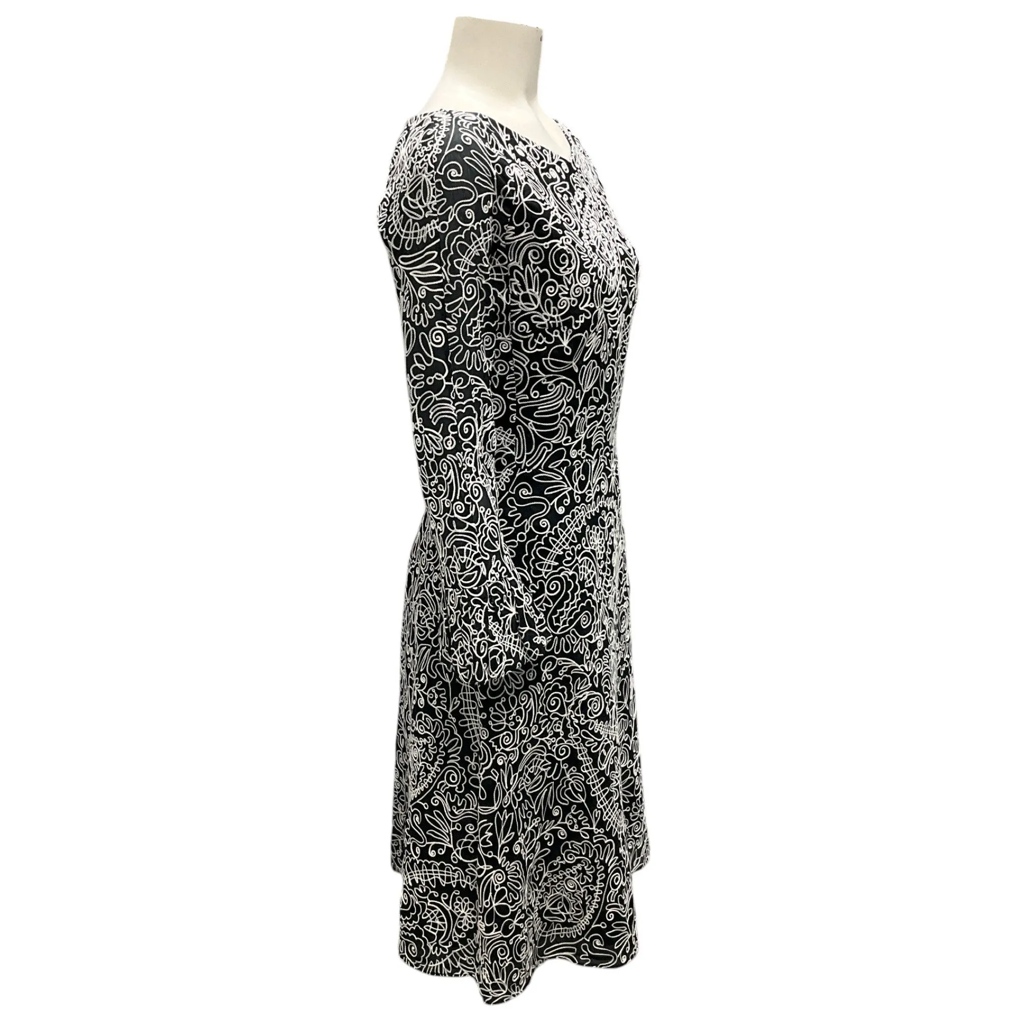 Tory Burch Black / White Doodle Flower Dress