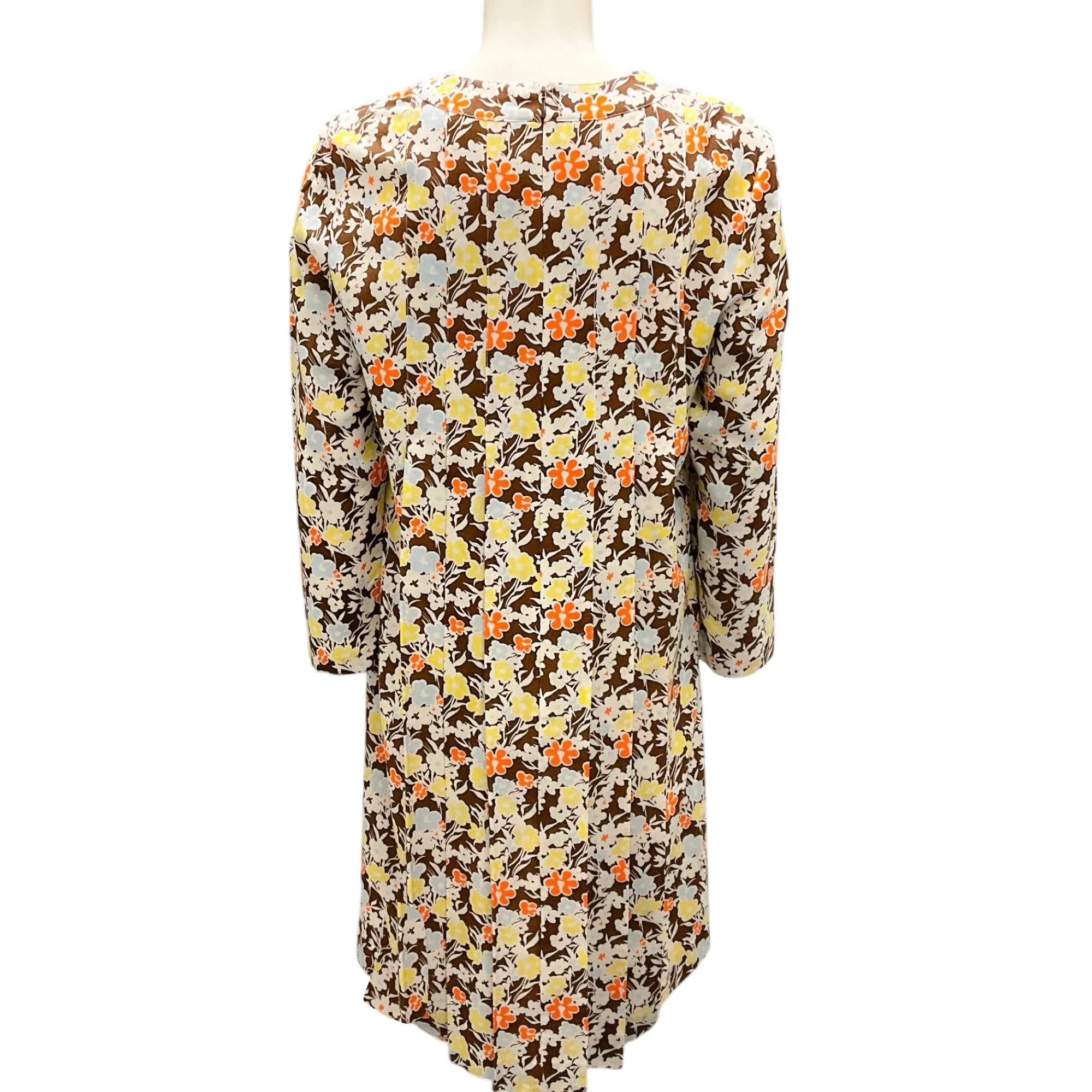 Tory Burch Brown Multi 2021 Reverie Silk Wool Challis Short Dress