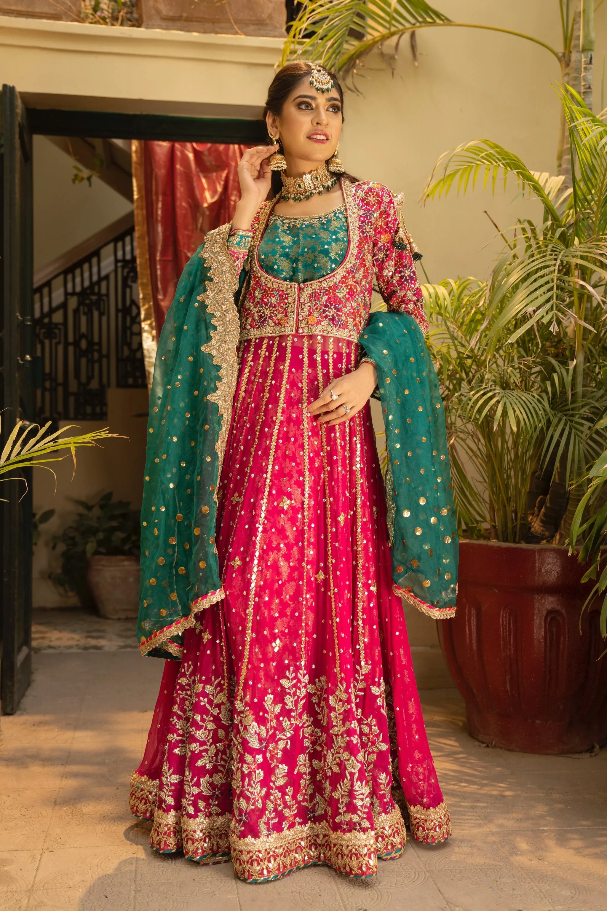Traditional Pishwas and Lehenga Pakistani Bridal Dress